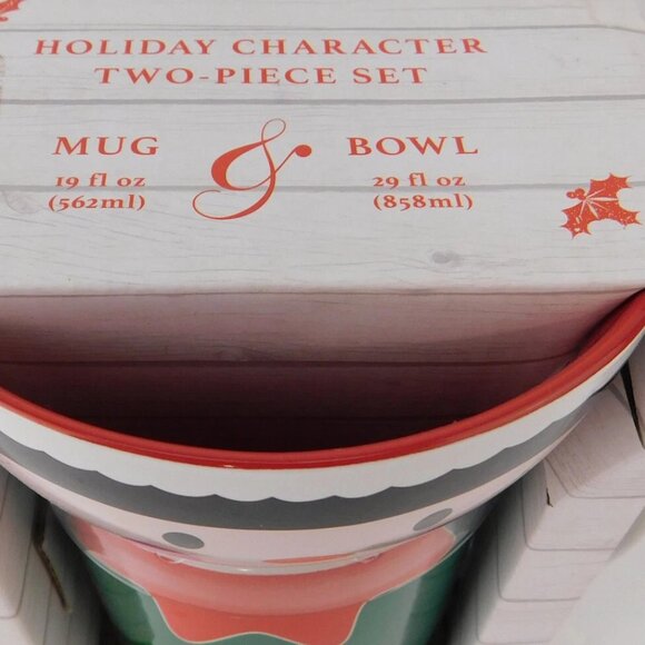 NEW Holiday Home Ceramic Elf Mug and Bowl 2 Piece Set New in Package - Picture 4 of 7